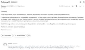 Opinia klienta o wniosku o dozór elektroniczny SDE